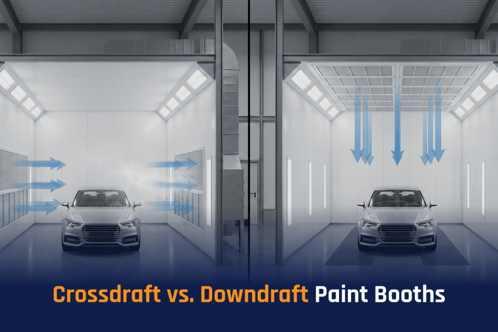 Crossdraft vs. Downdraft Paint Booths: Choosing the Right Airflow for Your Shop